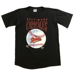Official Fan 1992 Baltimore Orioles T Shirt Size L Black VTG Single Stitch USA